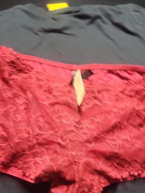 Lace Boyshort Panty in Deep Wine Red